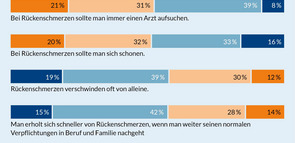 Grafik "Meinungen in Bezug auf Rückenschmerzen"